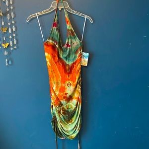 Katya Moon Dyes Tie dye halter dress